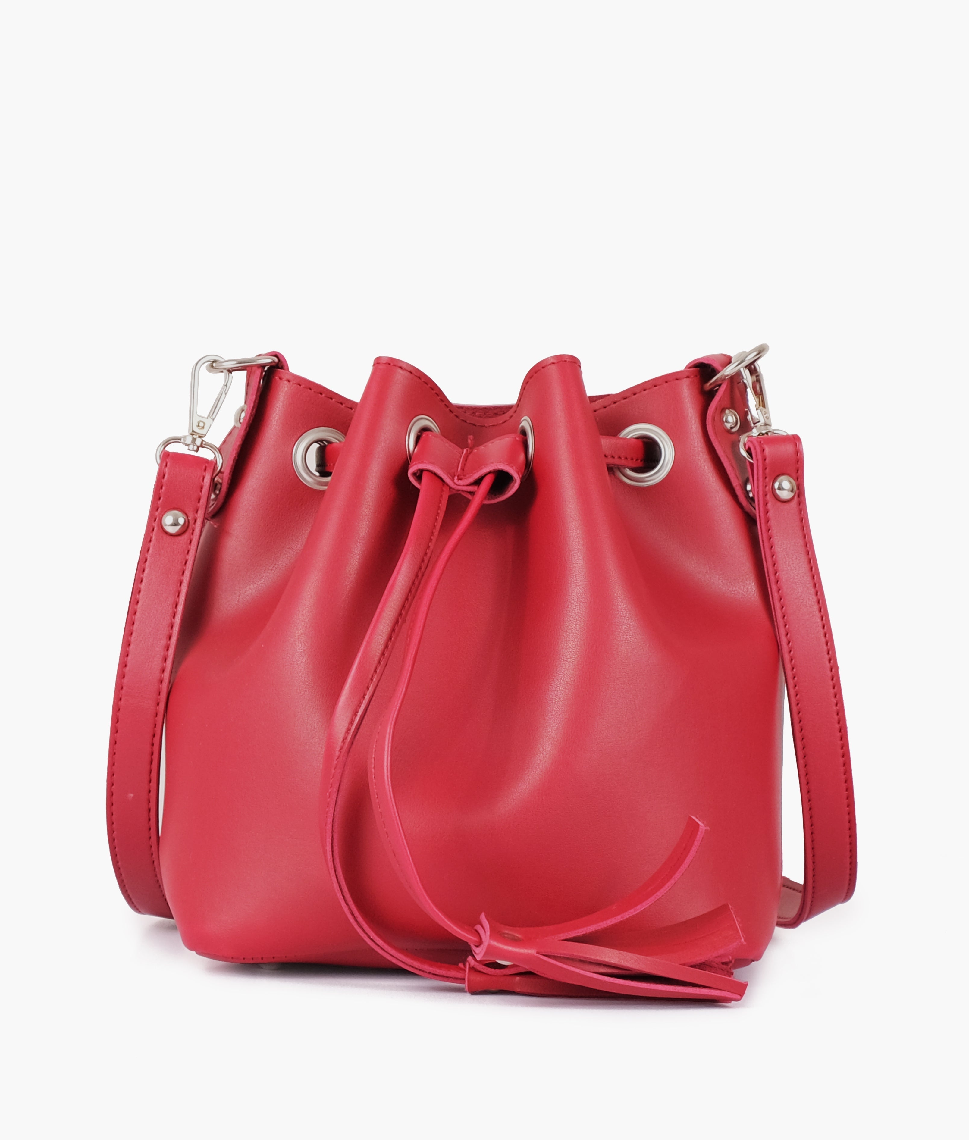 Maroon bucket bag