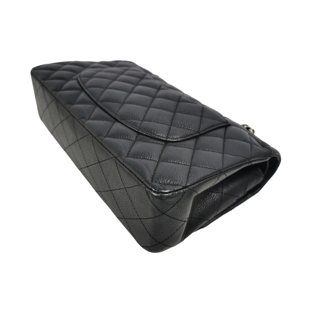 Chanel Classic Double Flap Medium Black Caviar Silver