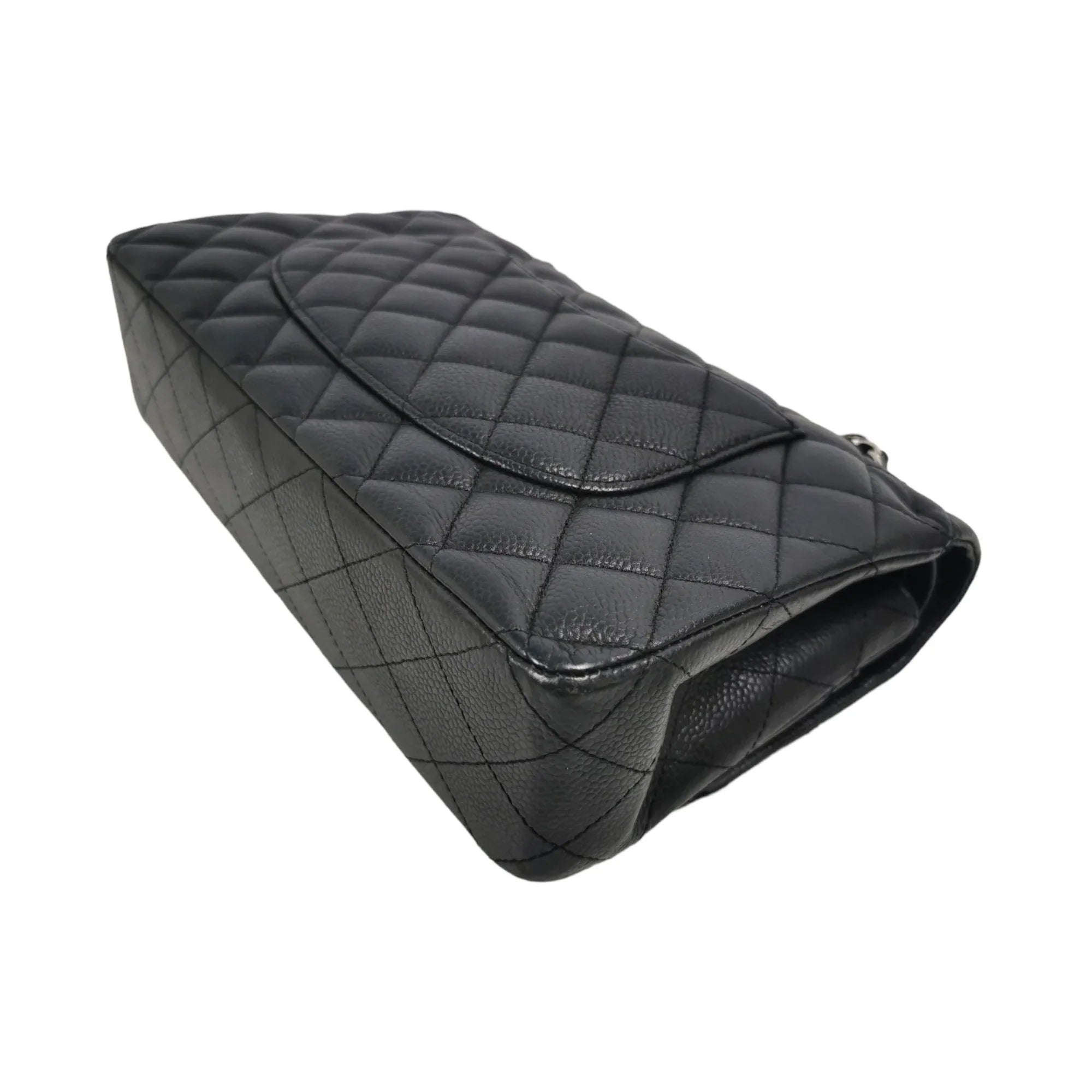 Chanel Classic Double Flap Medium Black Caviar Silver