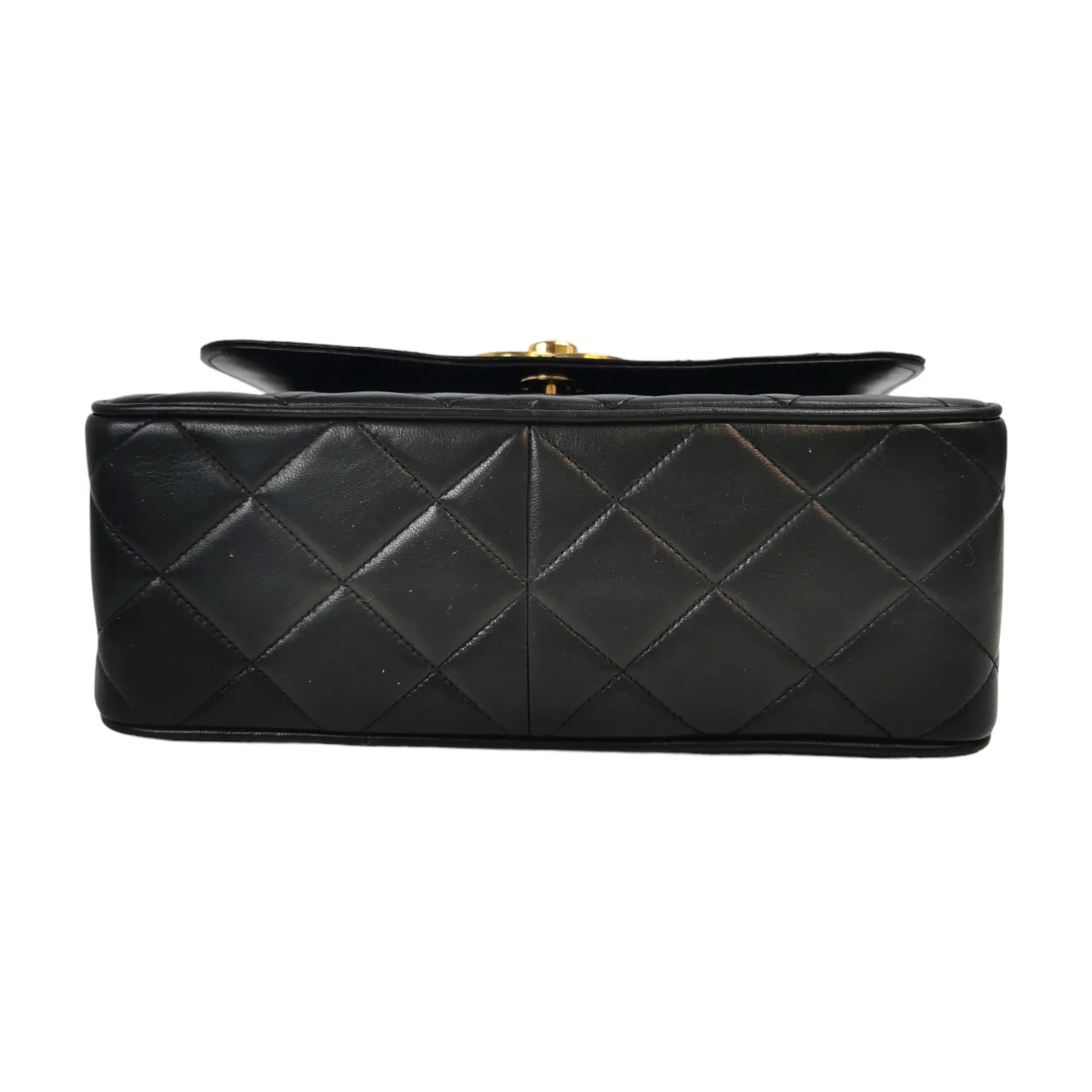Vintage Chanel Flap Bag Black Lambskin Gold