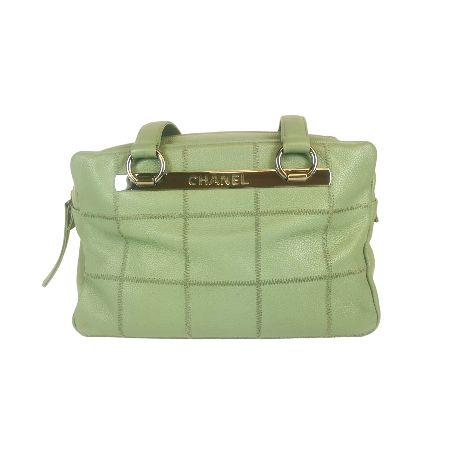 Chanel Chocolate Bar Bowling Bag Green