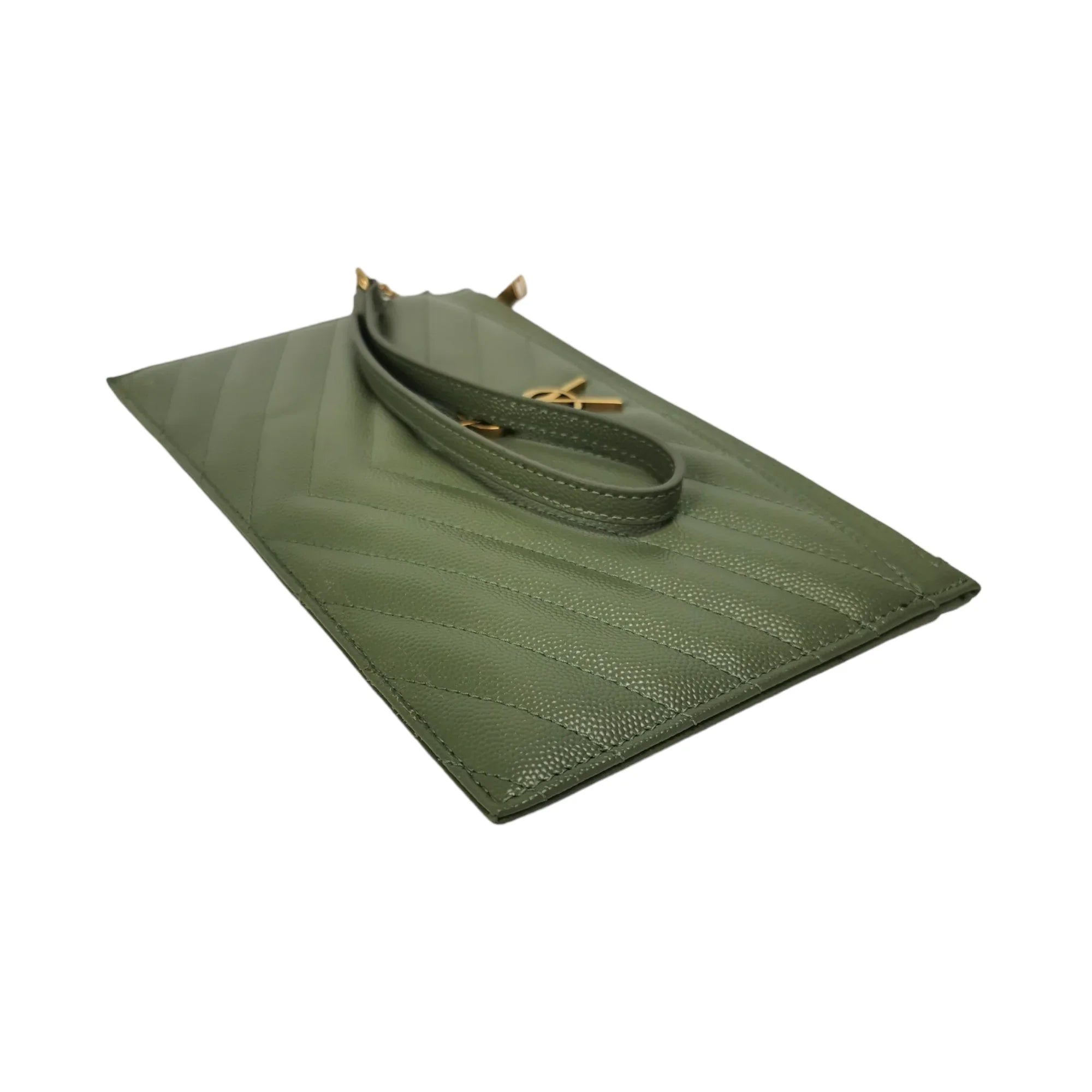 Yves Saint Laurent Olive Green Clutch