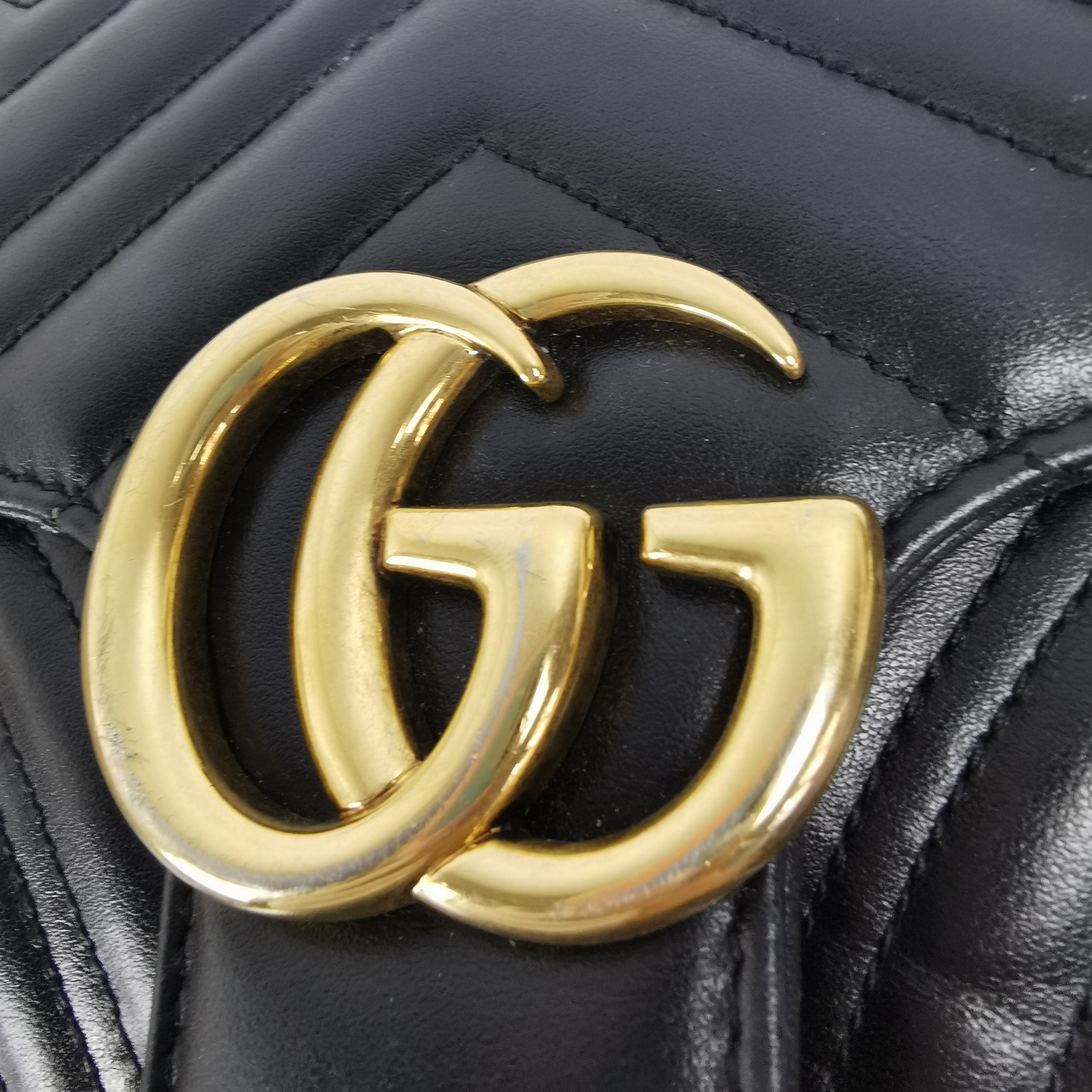 Gucci GG Marmont Small Black MatelassÃƒÆ’Ã‚Â© Leather