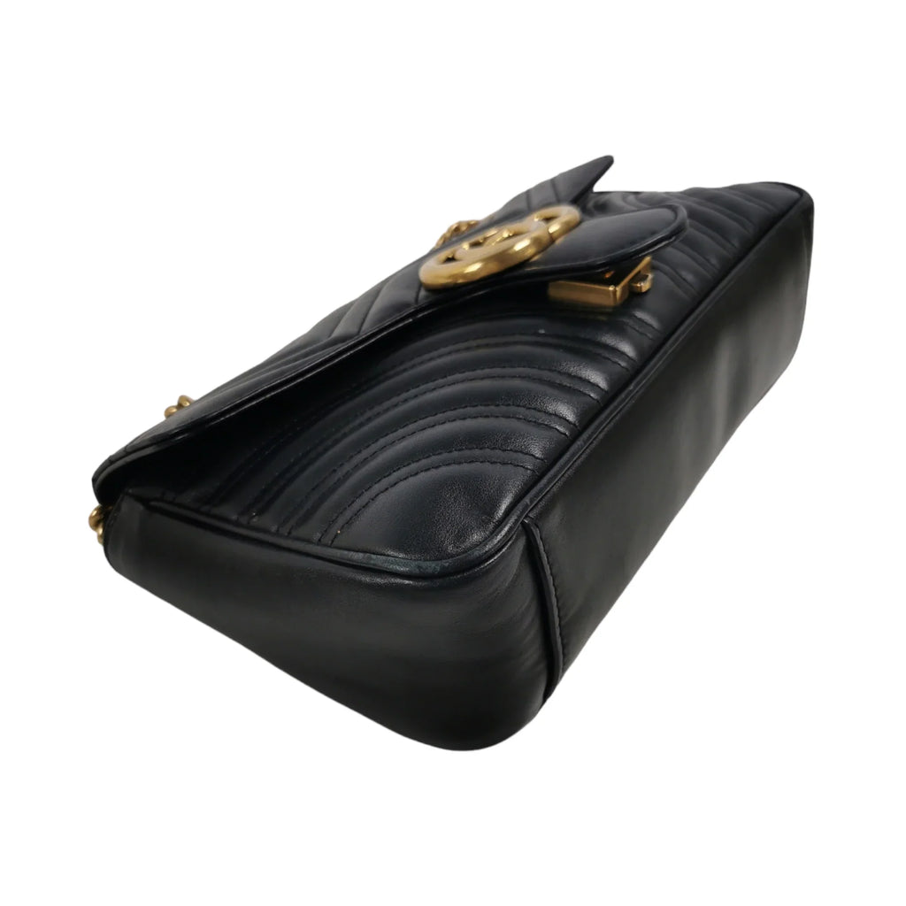Gucci GG Marmont Small Black MatelassÃƒÆ’Ã‚Â© Leather