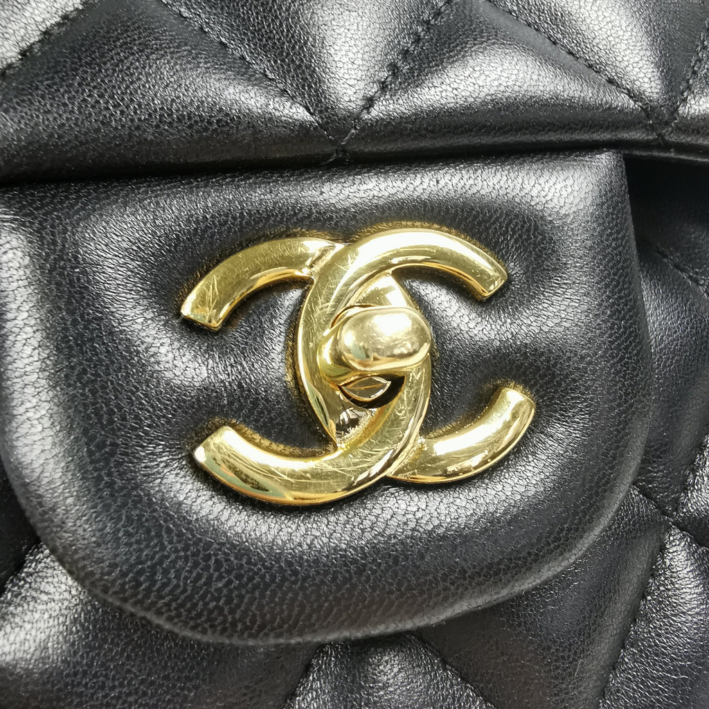 Chanel Classic Double Flap Jumbo Black Lambskin Gold