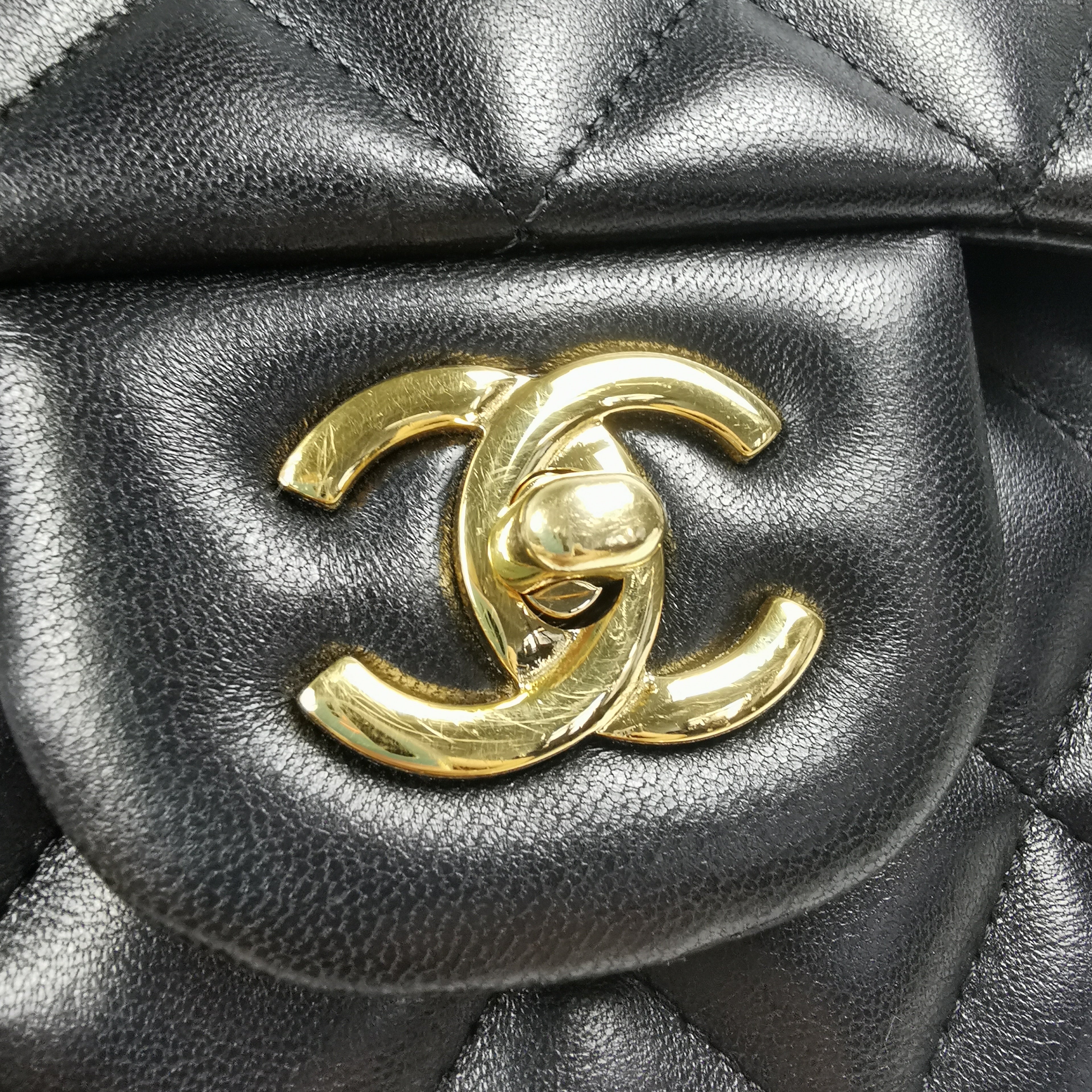Chanel Classic Double Flap Jumbo Black Lambskin Gold