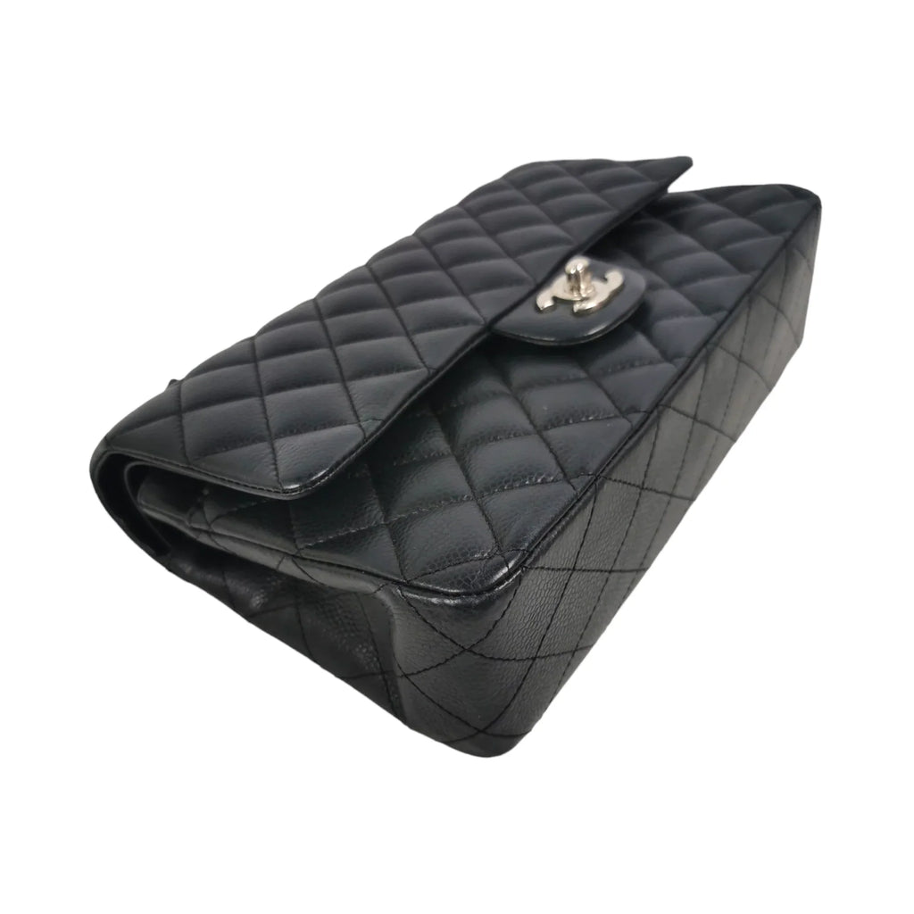 Chanel Classic Double Flap Medium Black Caviar Silver