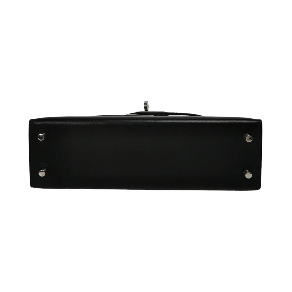 HermÃƒÆ’Ã‚Â¨s Kelly Mini Black Box Calfskin Palladium