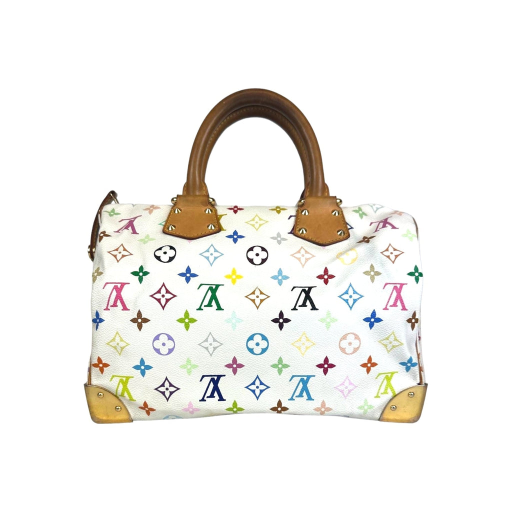 Louis Vuitton Speedy 30 White Multicolor Monogram Canvas