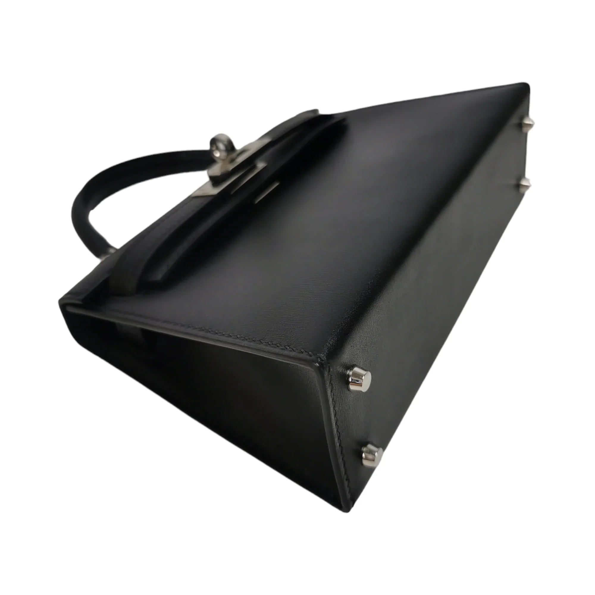 HermÃƒÆ’Ã‚Â¨s Kelly Mini Black Box Calfskin Palladium
