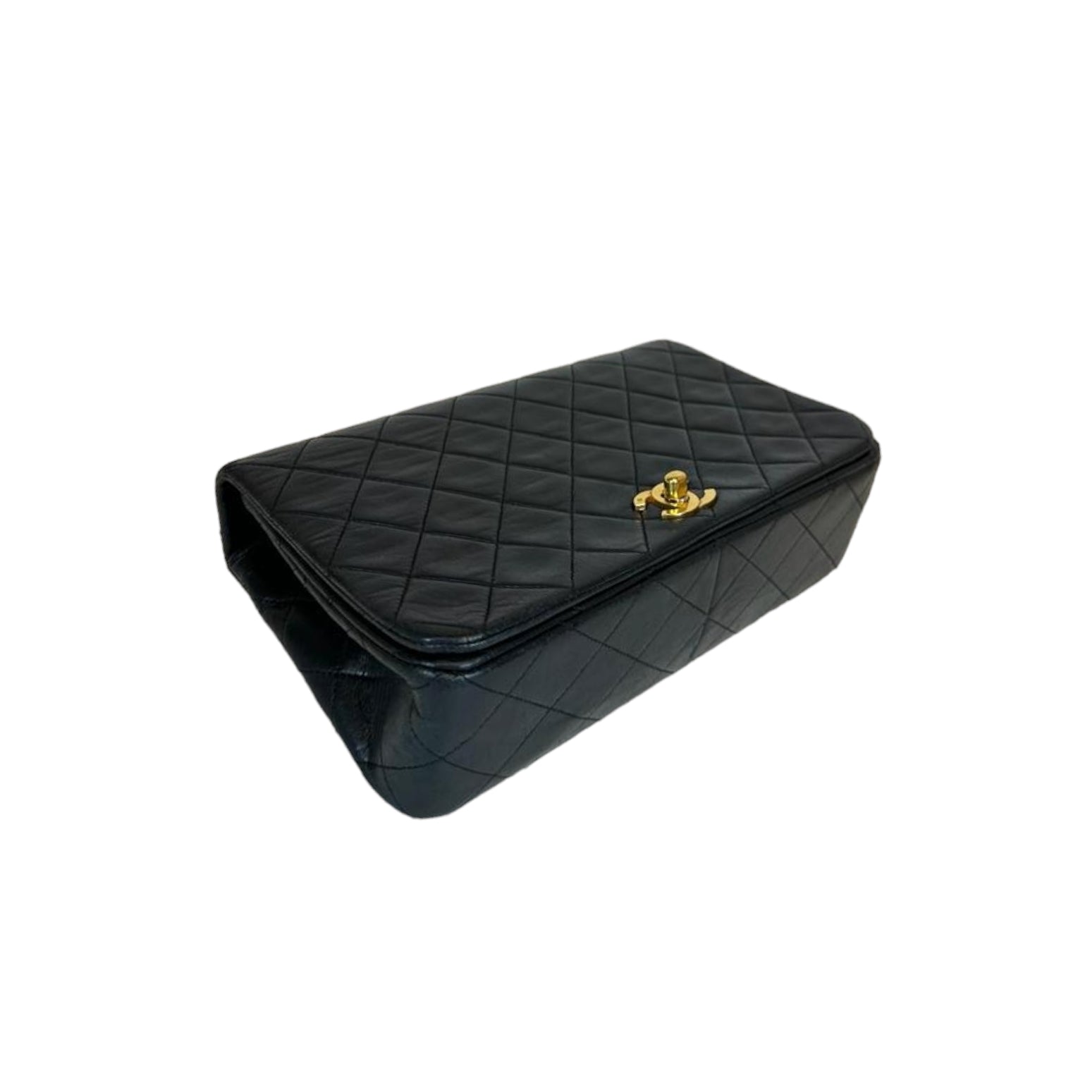 Chanel Full Flap Bag Small Black Lambskin Gold