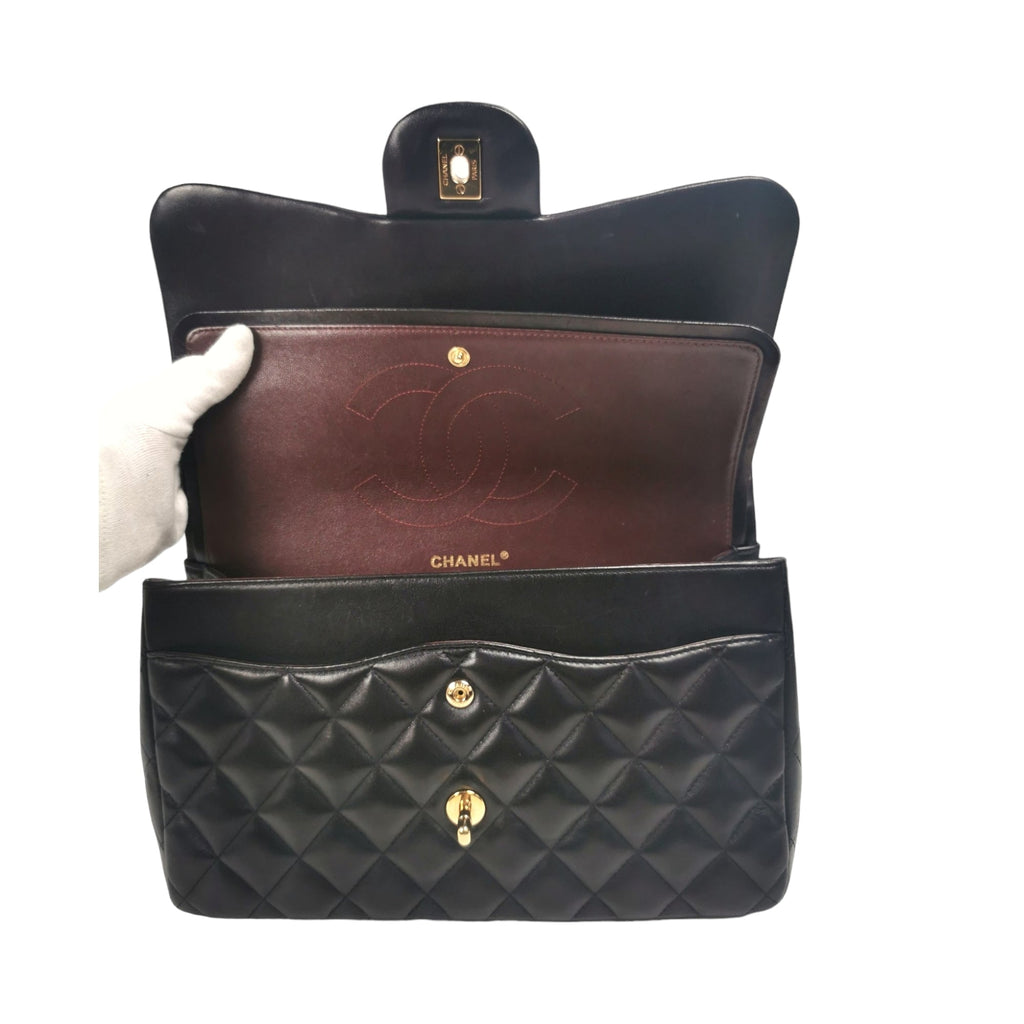 Chanel Classic Double Flap Jumbo Black Lambskin Gold