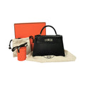 HermÃƒÆ’Ã‚Â¨s Kelly Mini Black Box Calfskin Palladium