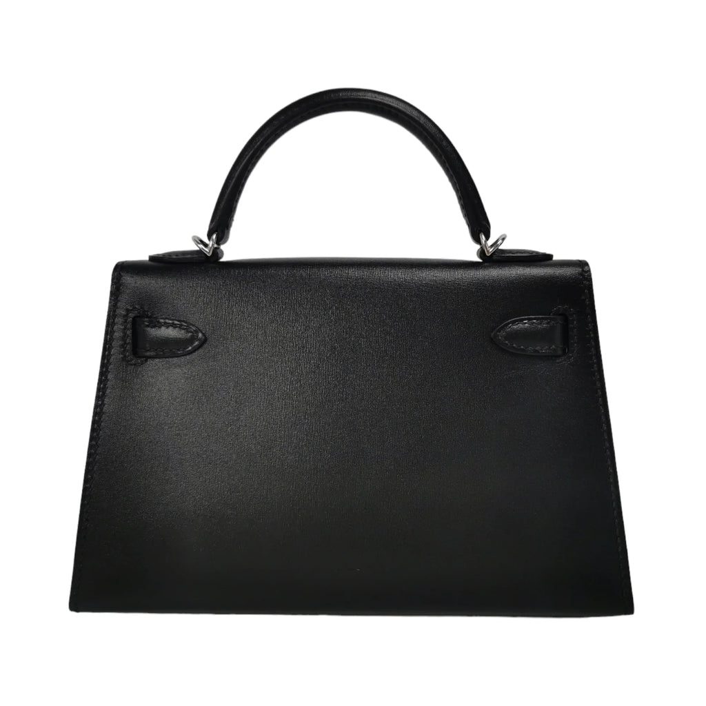 HermÃƒÆ’Ã‚Â¨s Kelly Mini Black Box Calfskin Palladium