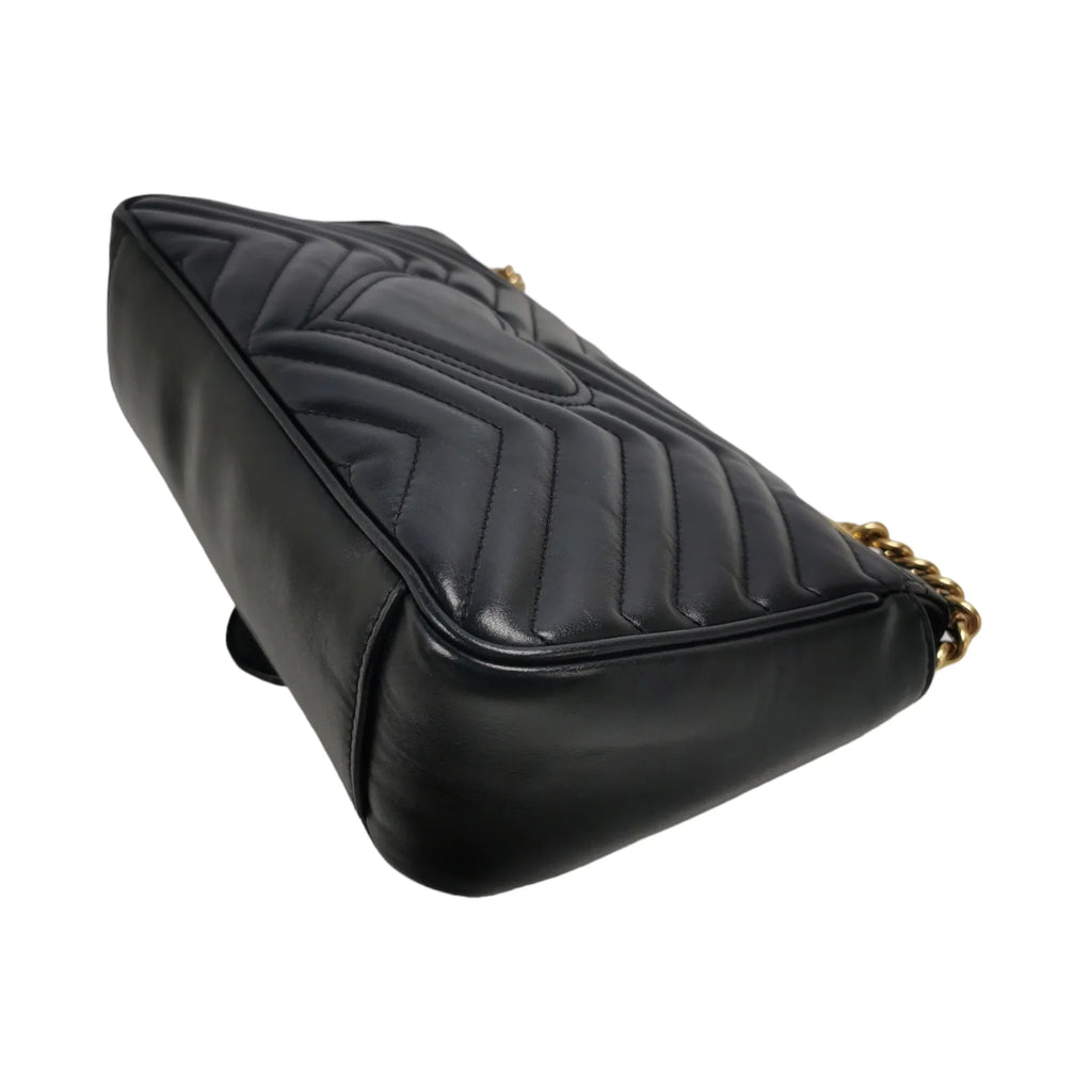 Gucci GG Marmont Small Black MatelassÃƒÆ’Ã‚Â© Leather