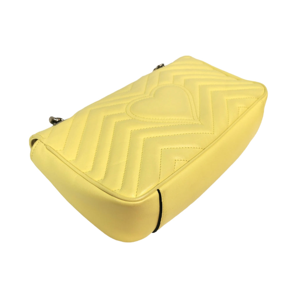 Gucci GG Marmont Small Yellow MatelassÃƒÆ’Ã‚Â© Leather