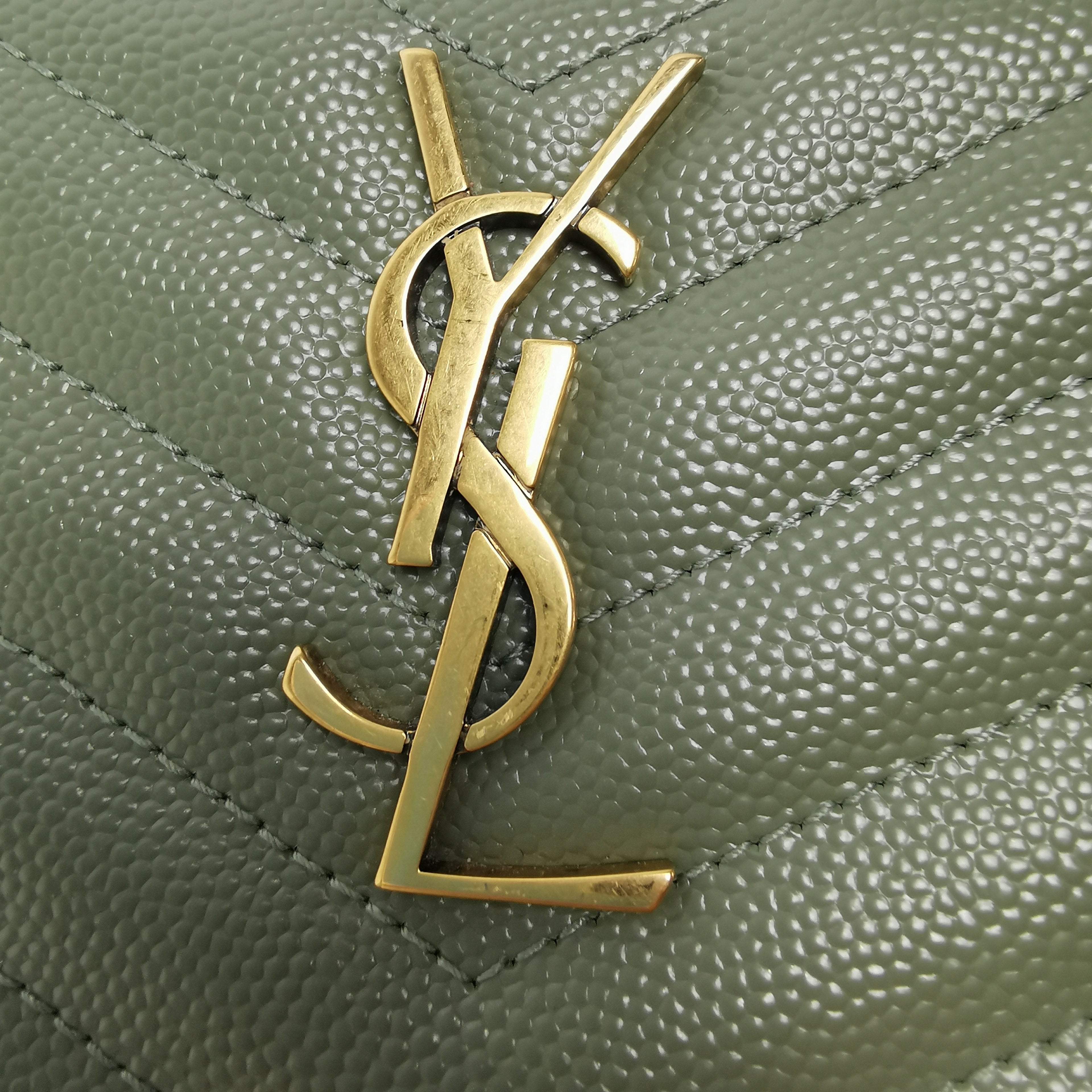 Yves Saint Laurent Olive Green Clutch