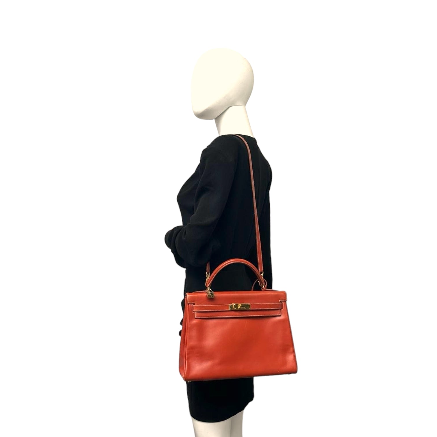 HermÃƒÆ’Ã‚Â¨s Kelly 32 Red Box Calfskin Gold