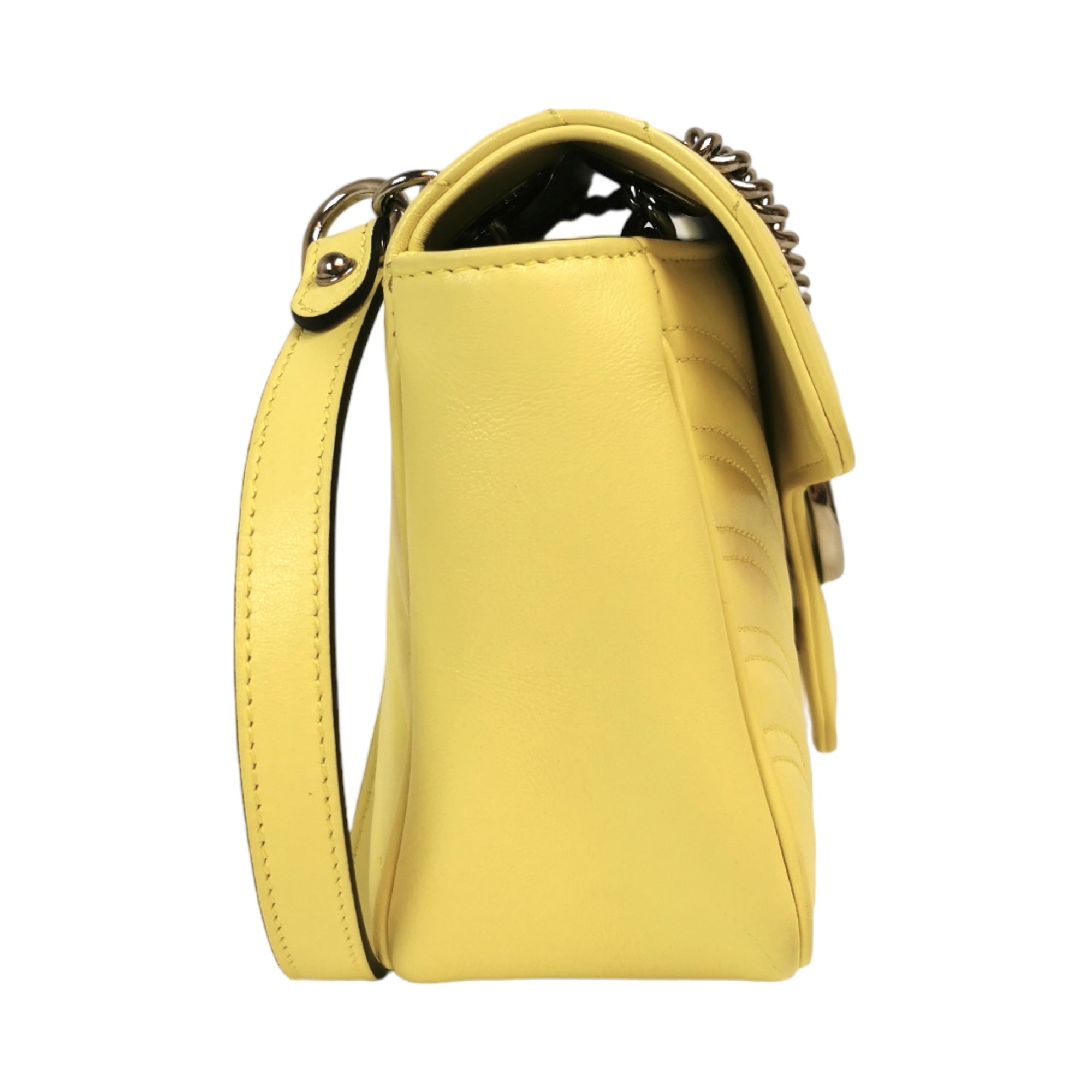 Gucci GG Marmont Small Yellow MatelassÃƒÆ’Ã‚Â© Leather