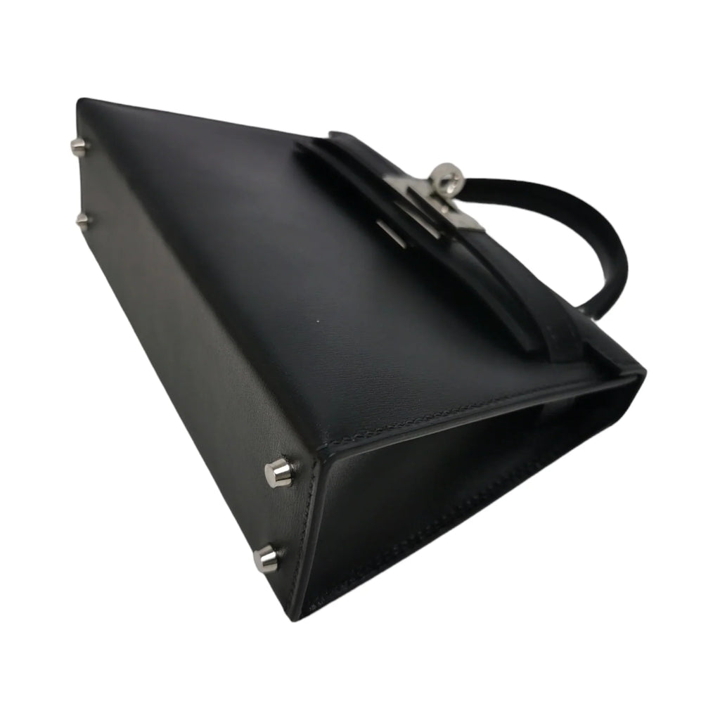 HermÃƒÆ’Ã‚Â¨s Kelly Mini Black Box Calfskin Palladium