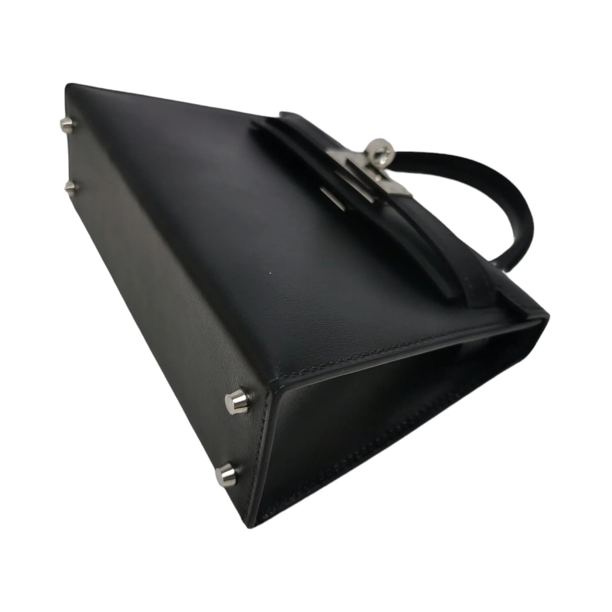 HermÃƒÆ’Ã‚Â¨s Kelly Mini Black Box Calfskin Palladium