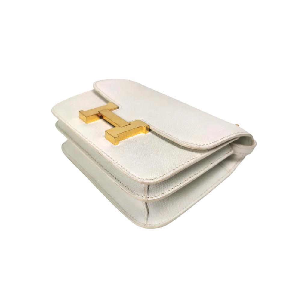 HermÃƒÆ’Ã‚Â¨s Constance 18 White Epsom Leather