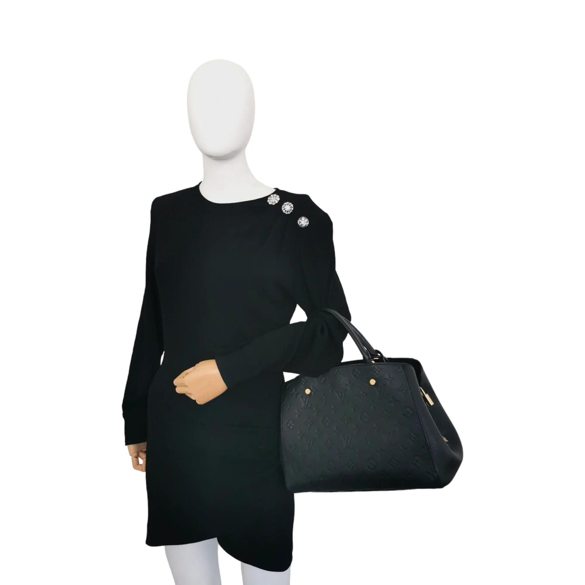 Louis Vuitton Montaigne MM Black Monogram Empreinte