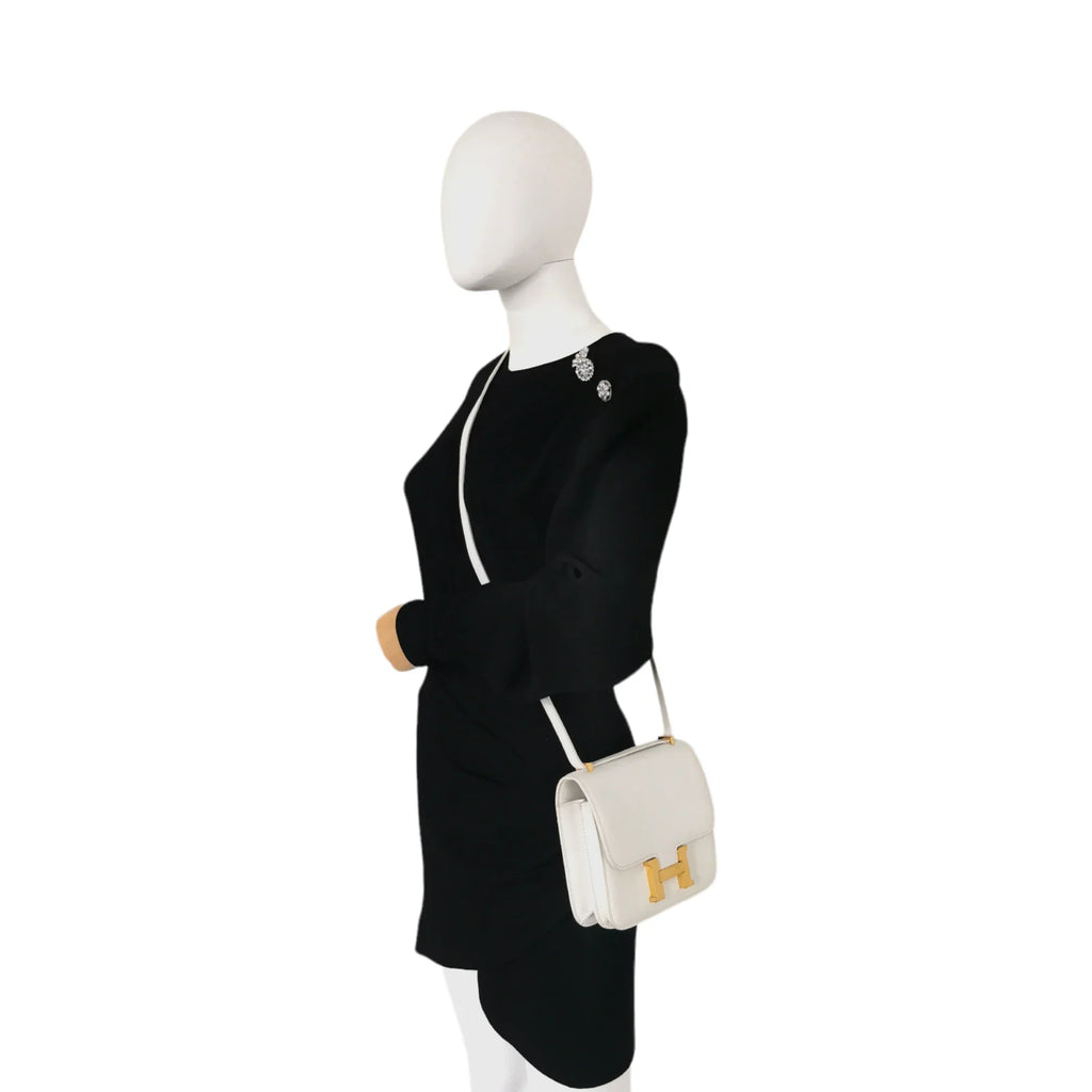 HermÃƒÆ’Ã‚Â¨s Constance 18 White Epsom Leather
