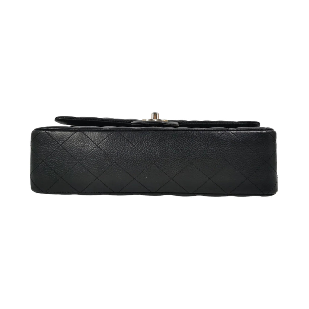 Chanel Classic Double Flap Medium Black Caviar Silver