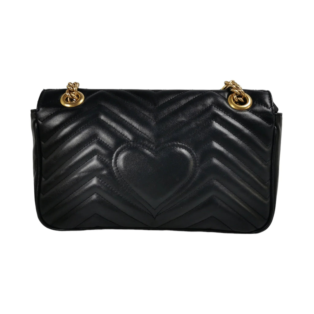 Gucci GG Marmont Small Black MatelassÃƒÆ’Ã‚Â© Leather