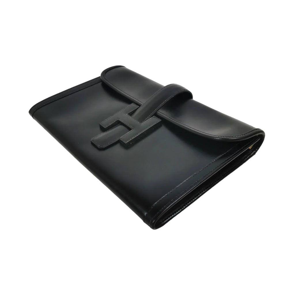 HermÃƒÆ’Ã‚Â¨s Jige Elan Clutch Small Black Box Calfskin