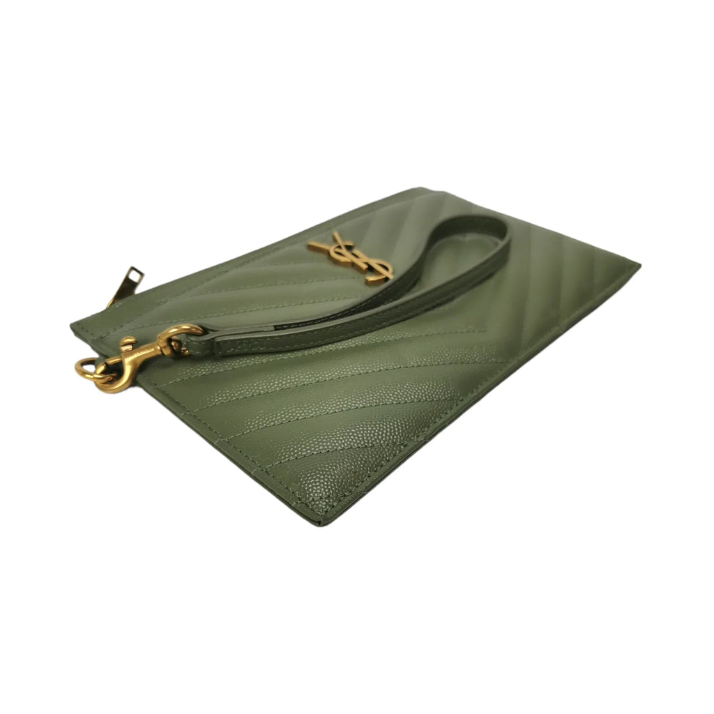 Yves Saint Laurent Olive Green Clutch