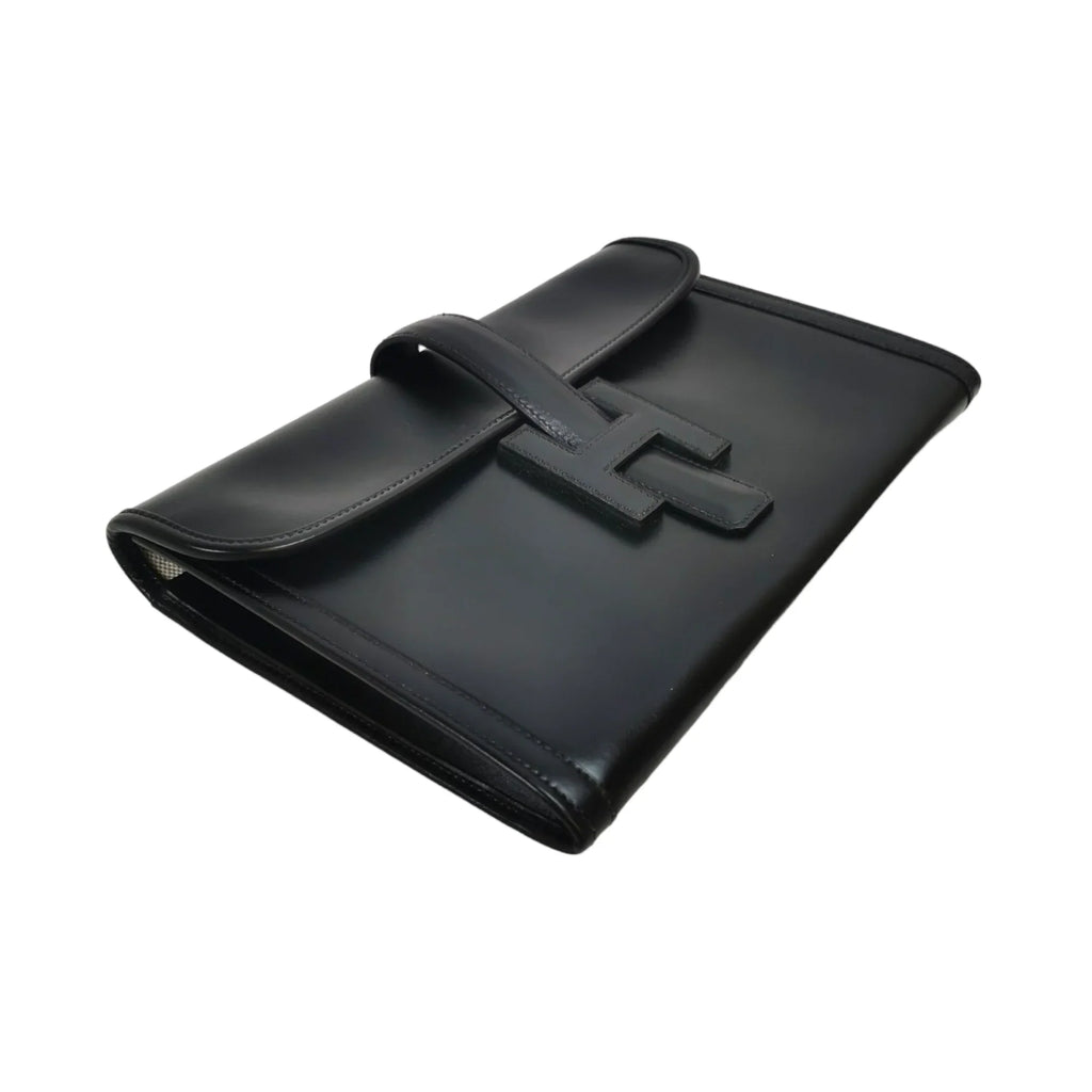 HermÃƒÆ’Ã‚Â¨s Jige Elan Clutch Small Black Box Calfskin