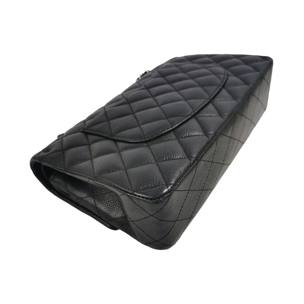 Chanel Classic Double Flap Medium Black Caviar Silver