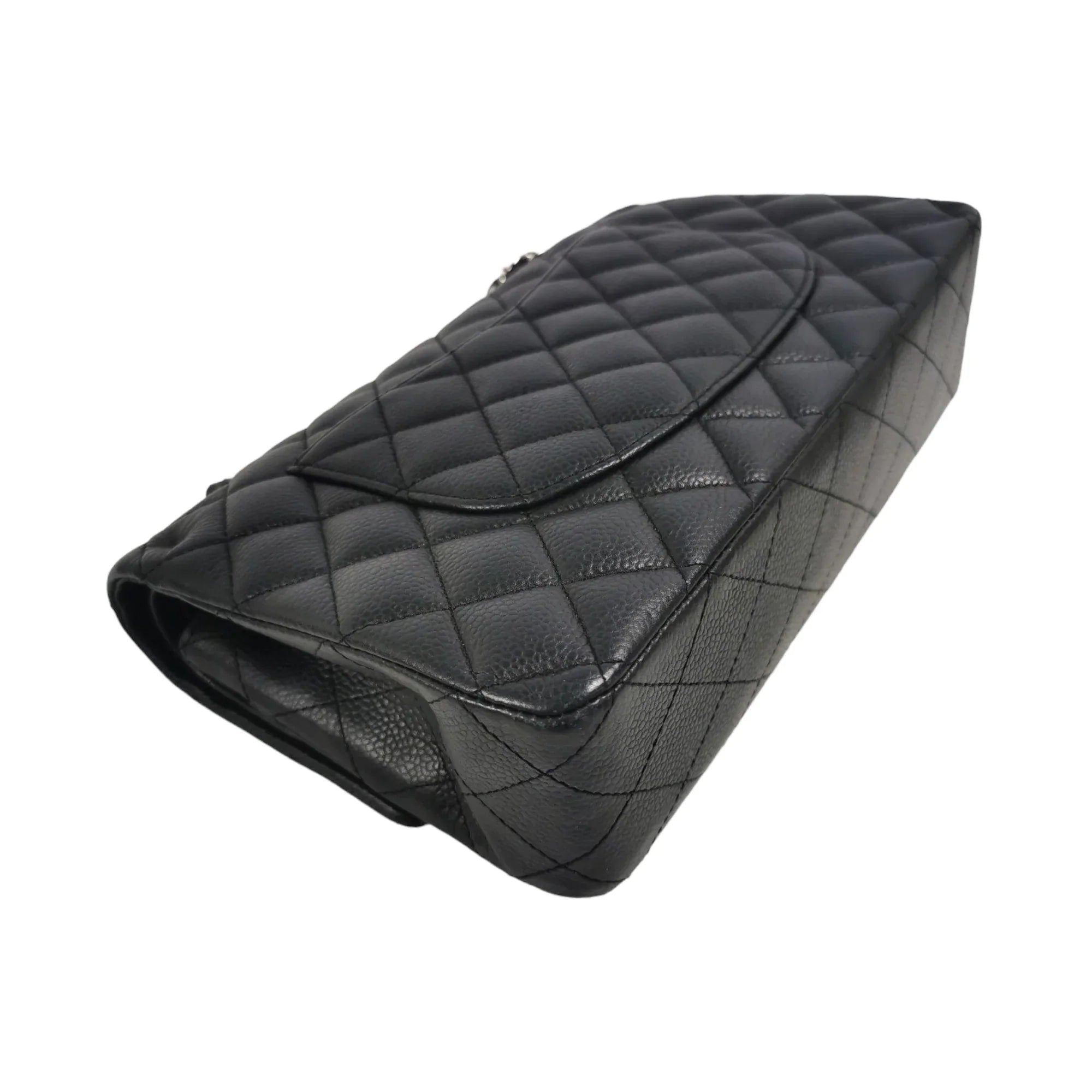 Chanel Classic Double Flap Medium Black Caviar Silver