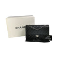 Chanel Classic Double Flap Medium Black Caviar Silver