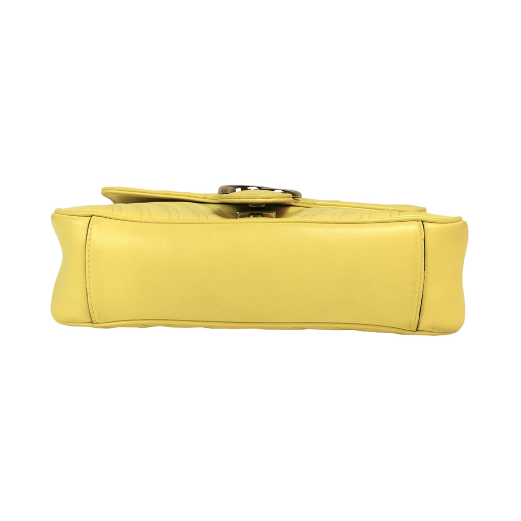 Gucci GG Marmont Small Yellow MatelassÃƒÆ’Ã‚Â© Leather