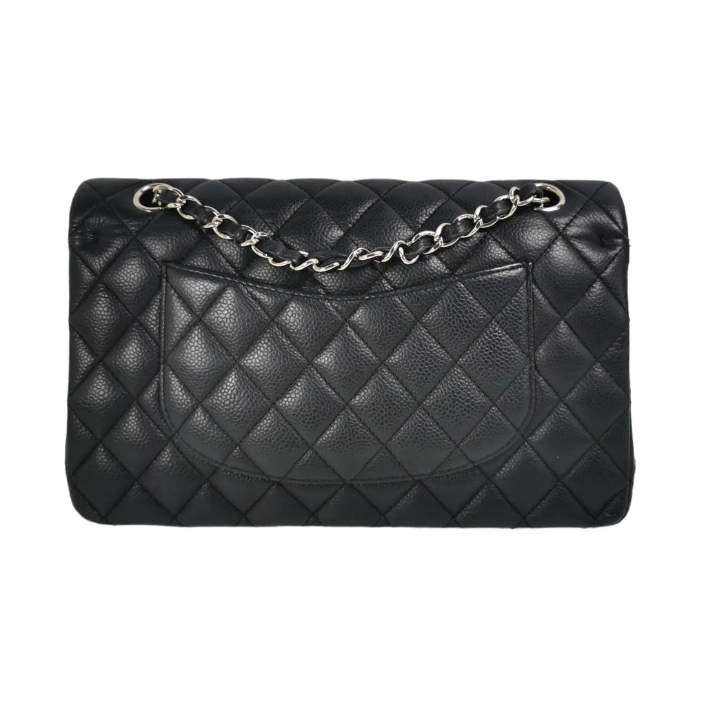 Chanel Classic Double Flap Medium Black Caviar Silver