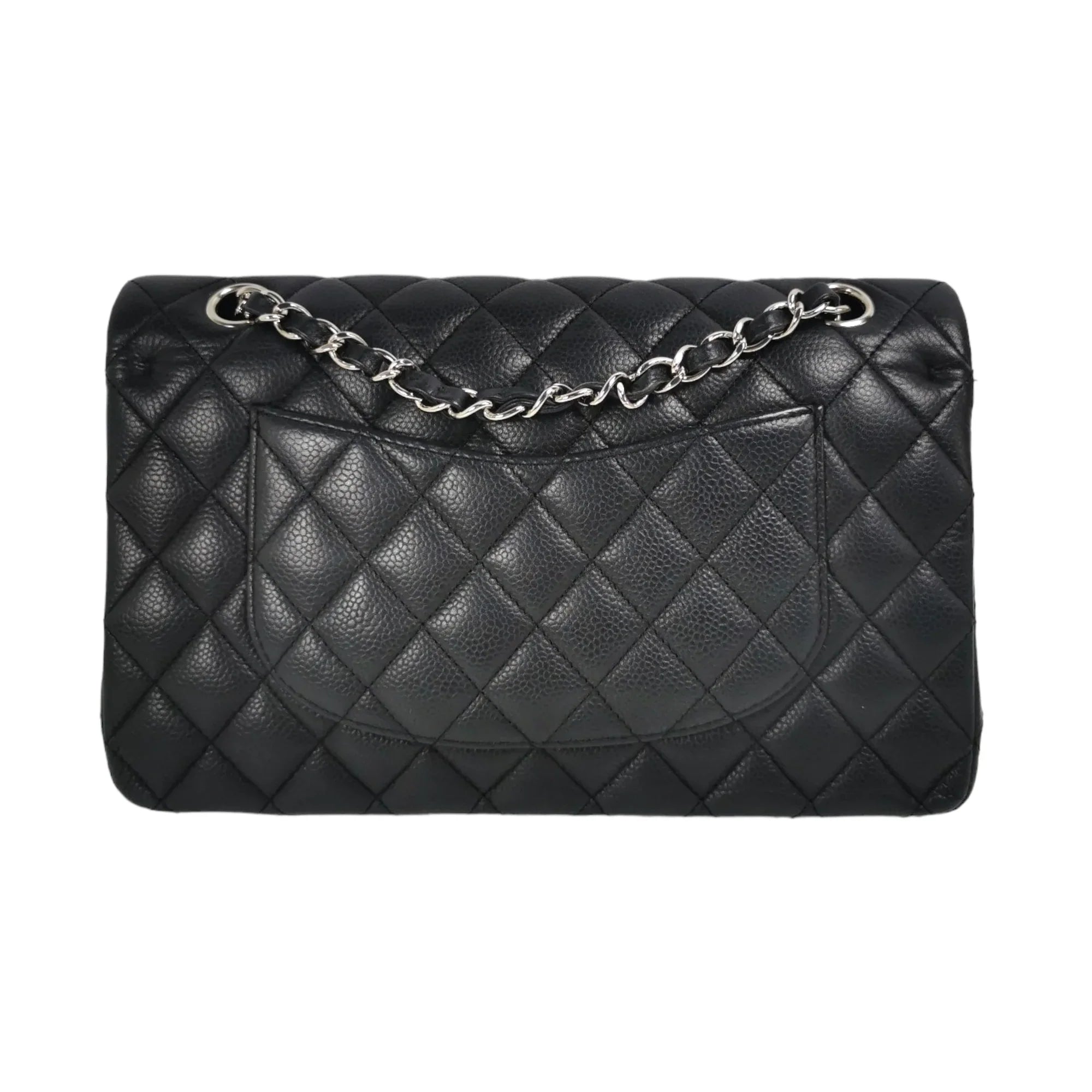 Chanel Classic Double Flap Medium Black Caviar Silver