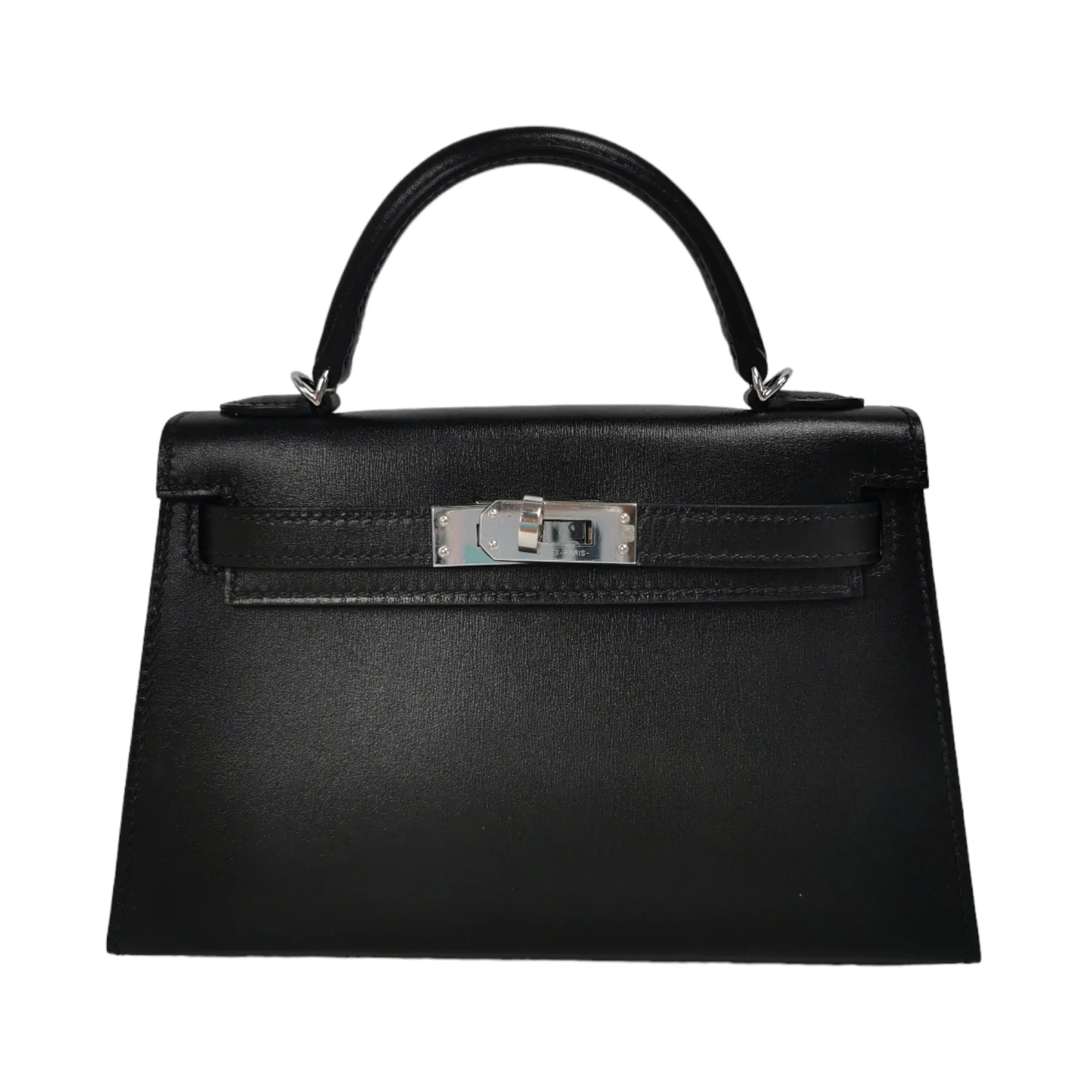 HermÃƒÆ’Ã‚Â¨s Kelly Mini Black Box Calfskin Palladium
