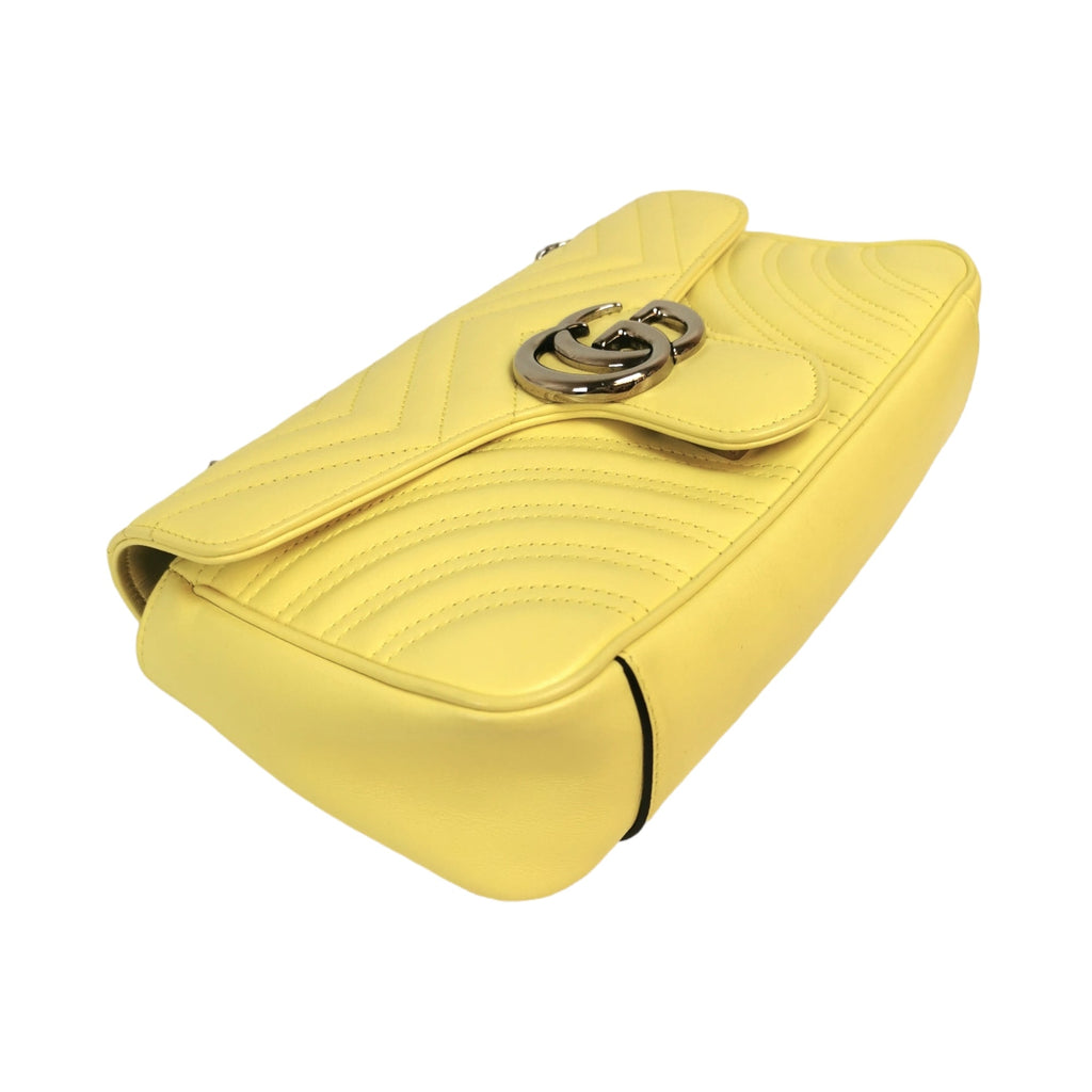 Gucci GG Marmont Small Yellow MatelassÃƒÆ’Ã‚Â© Leather