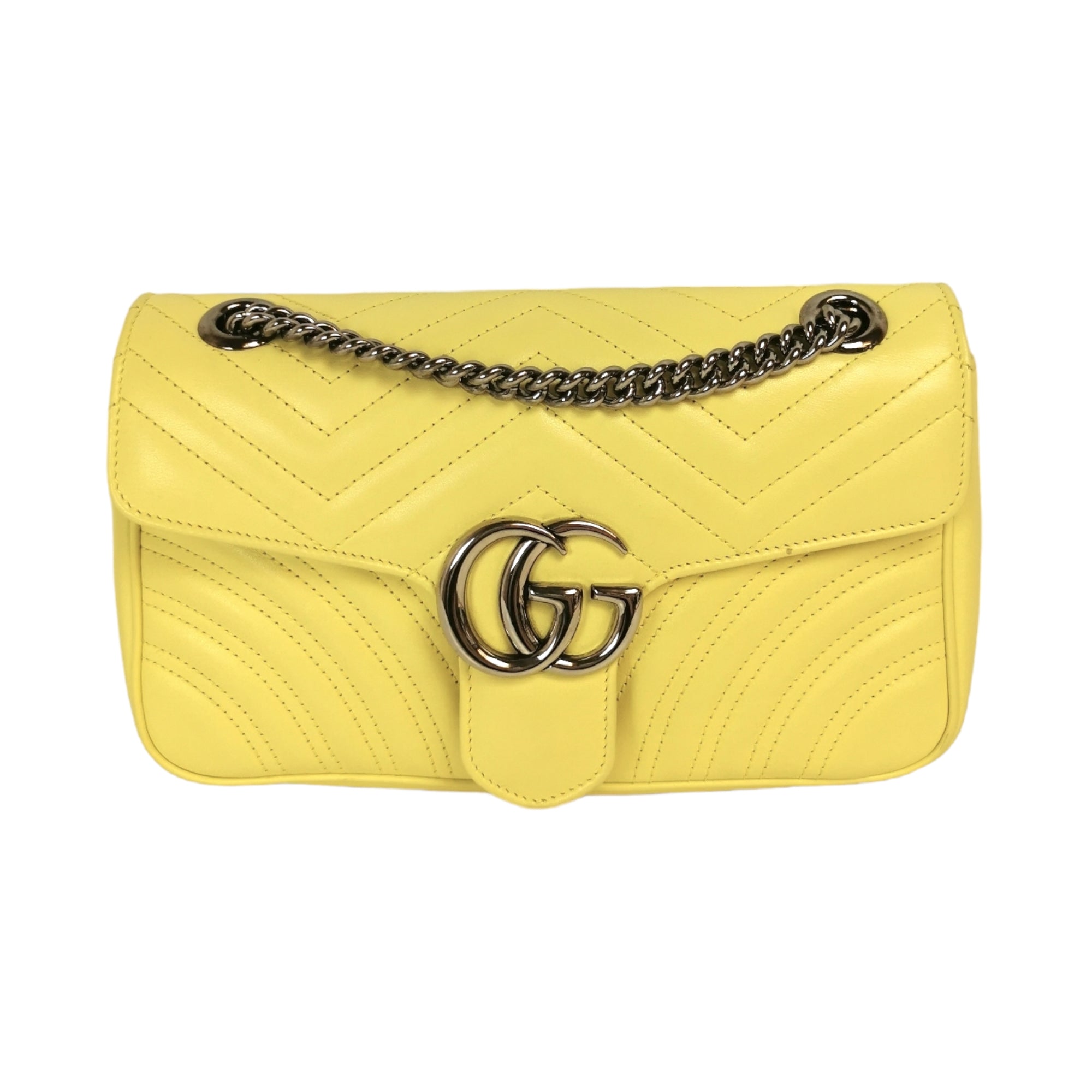 Gucci GG Marmont Small Yellow MatelassÃƒÆ’Ã‚Â© Leather