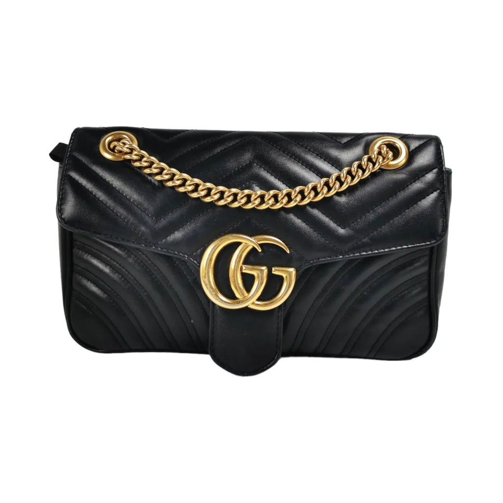 Gucci GG Marmont Small Black MatelassÃƒÆ’Ã‚Â© Leather