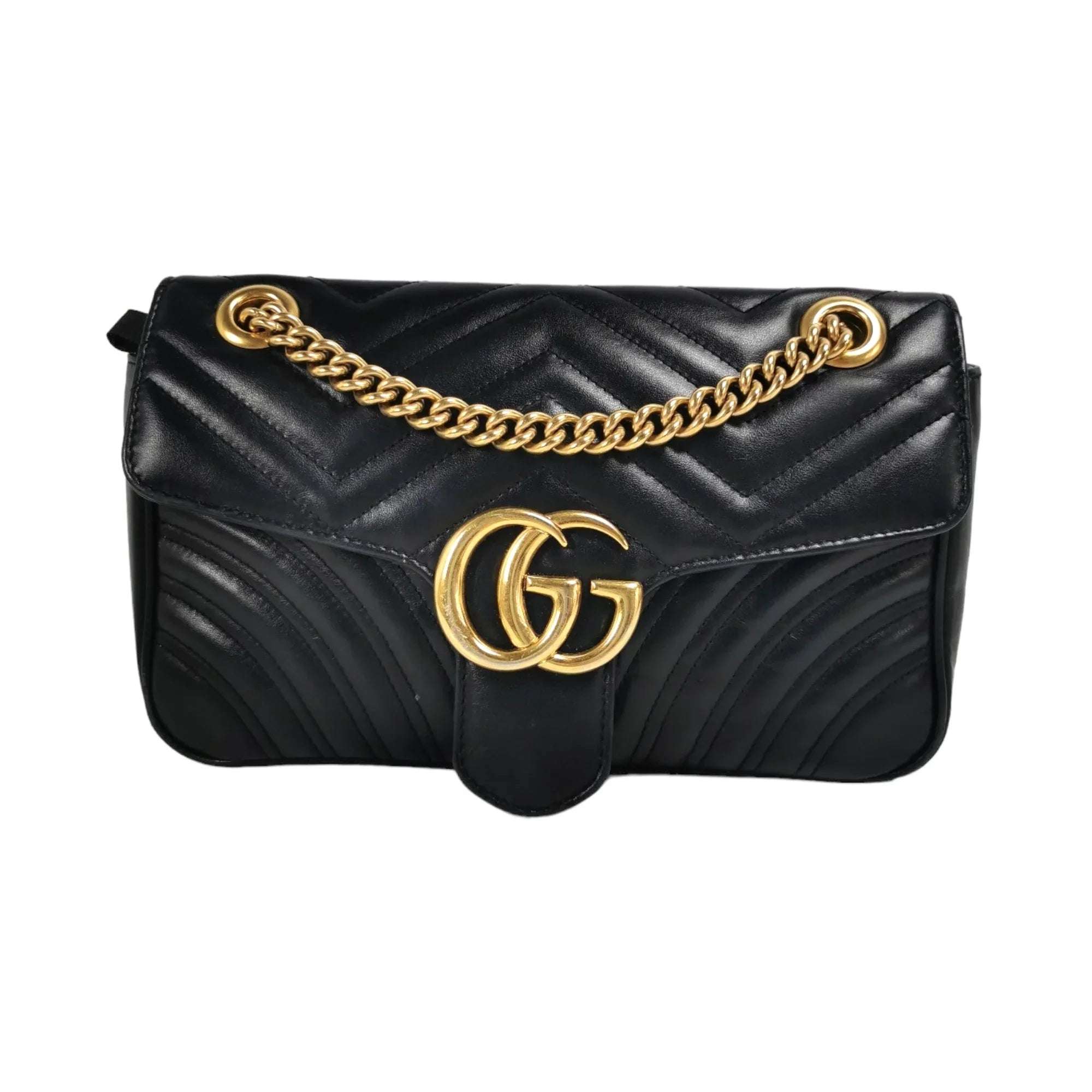 Gucci GG Marmont Small Black MatelassÃƒÆ’Ã‚Â© Leather