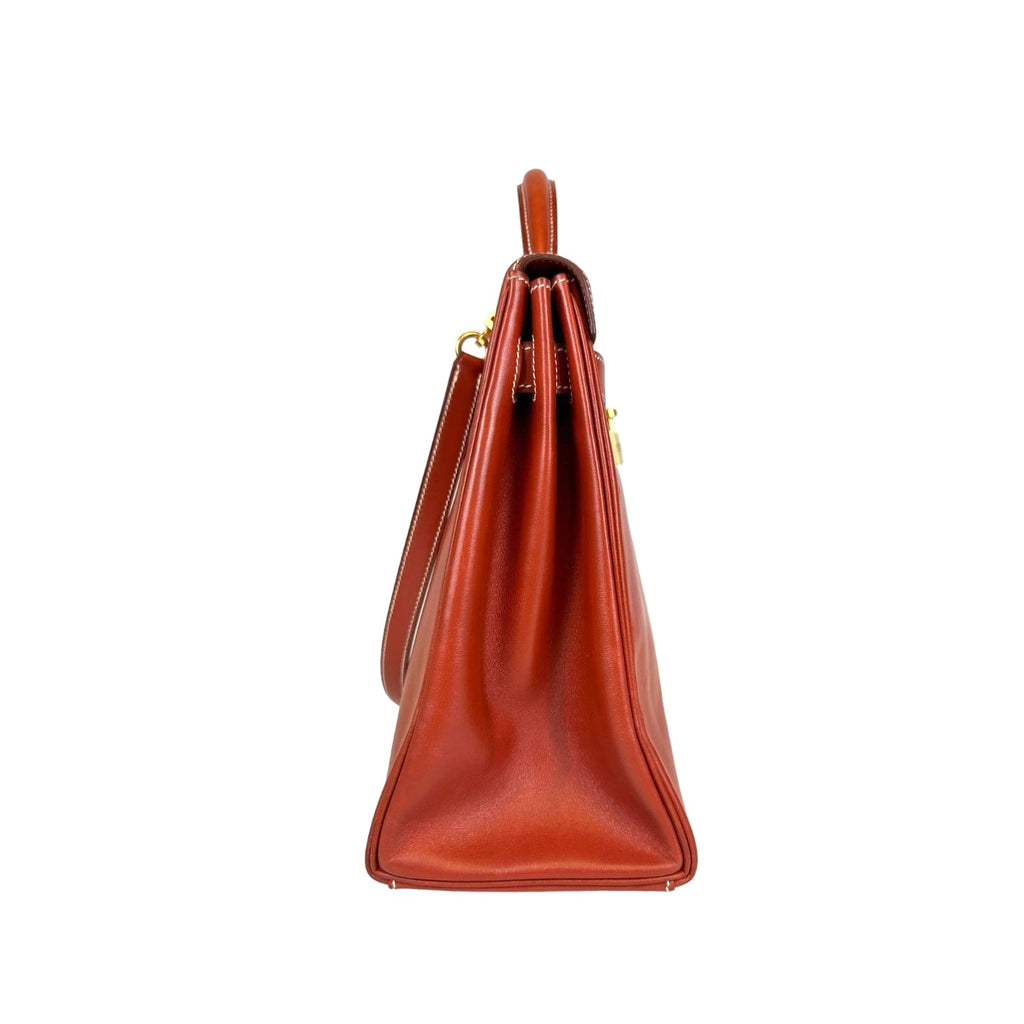 HermÃƒÆ’Ã‚Â¨s Kelly 32 Red Box Calfskin Gold