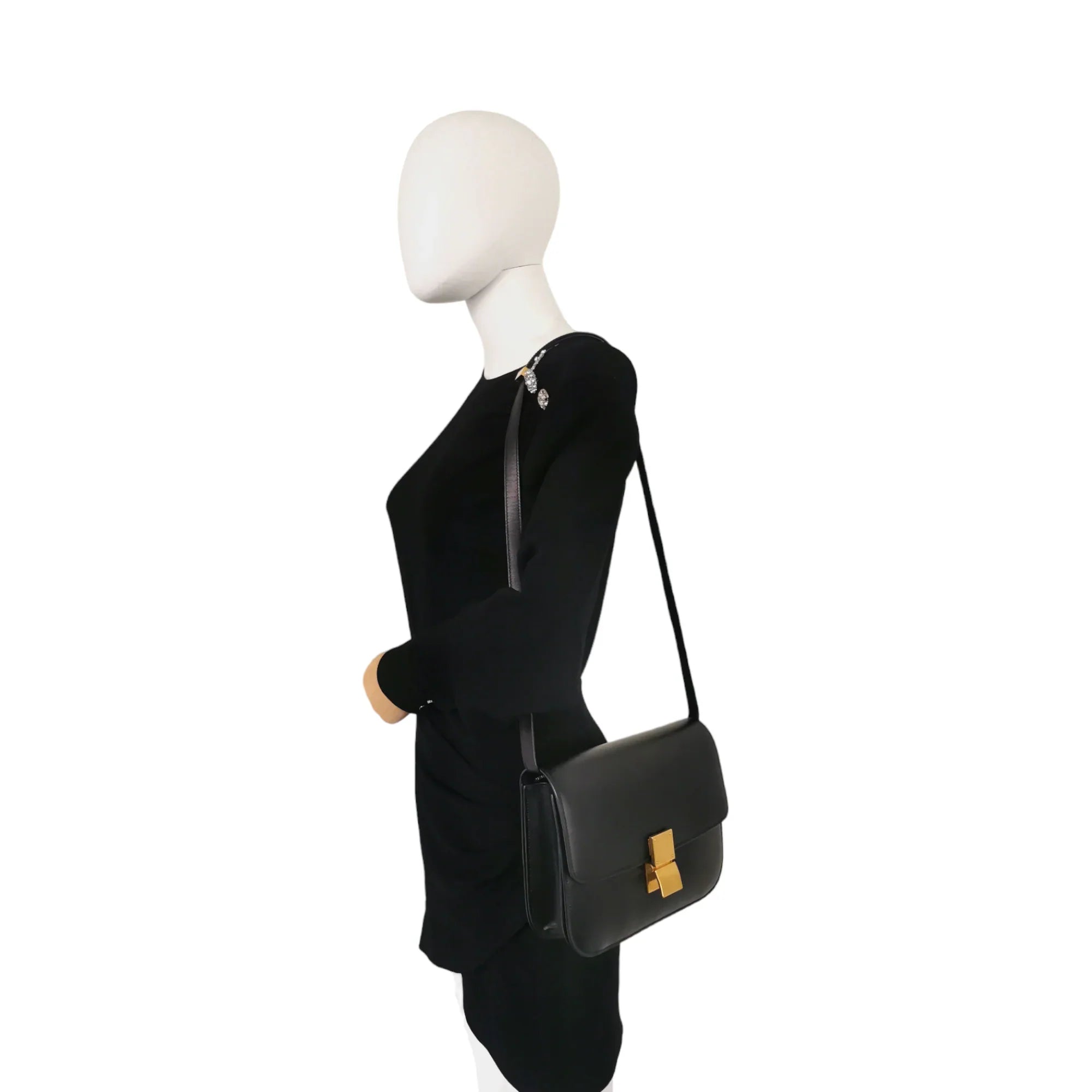 Celine Classic Medium Black Box Calfskin