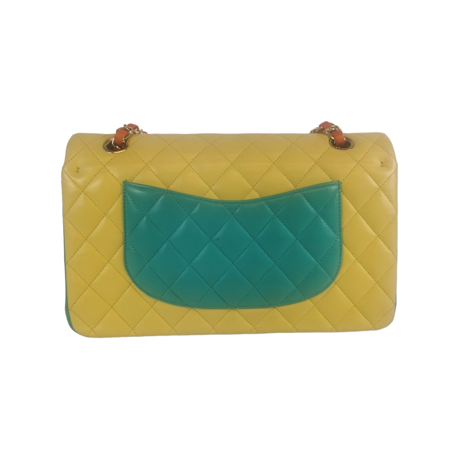 Chanel Classic Double Flap Medium Tricolor Lambskin Gold