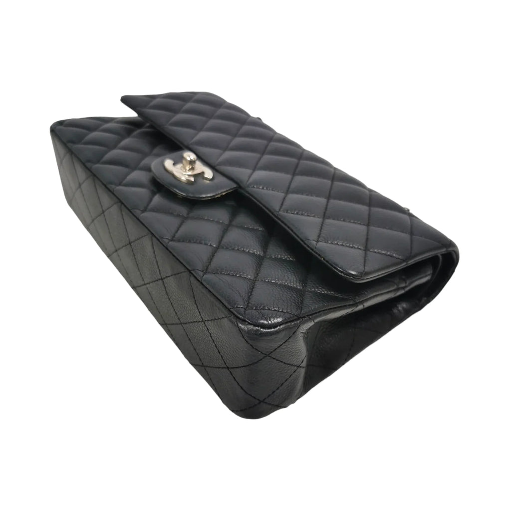 Chanel Classic Double Flap Medium Black Caviar Silver