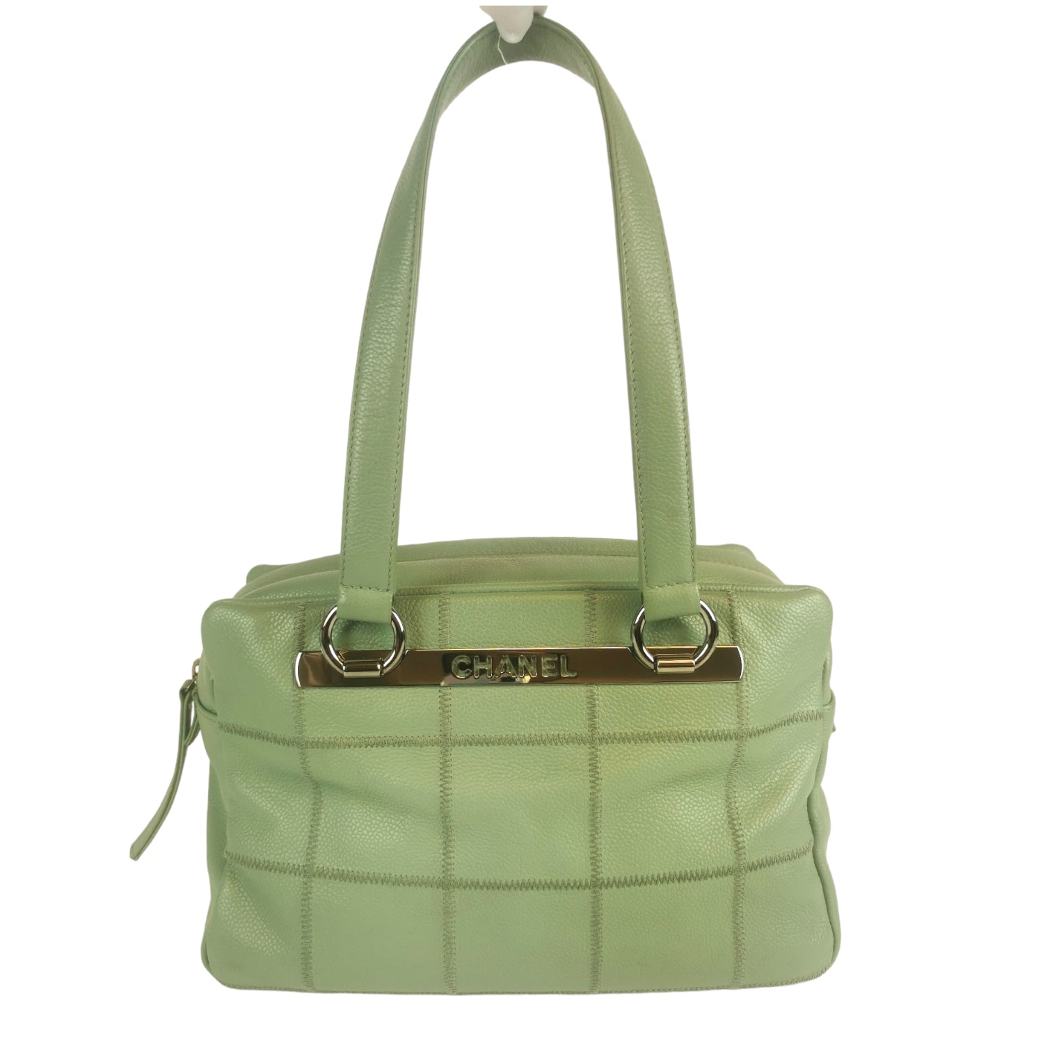 Chanel Chocolate Bar Bowling Bag Green