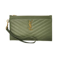 Yves Saint Laurent Olive Green Clutch